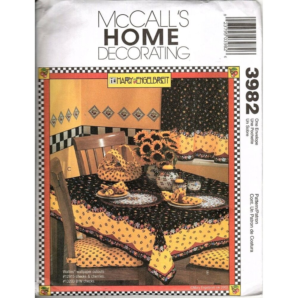 Mary Engelbreit McCalls 3982 Kitchen Accessories Vintage Uncut Sewing Pattern